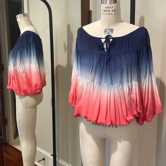 Young Fabulous & Broke Top Peasant Tie Dye Boho size small - Picture 1 of 10